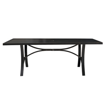 Aluminum Outdoor Dining Table with 1.9-Inch Umbrella Hole for Patio