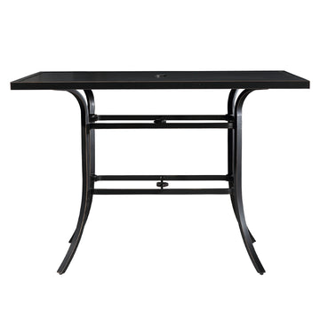 Aluminum Outdoor Dining Table with 1.9-Inch Umbrella Hole 60”x40” Size