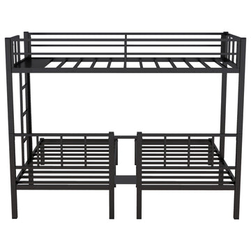Twin over Twin & Twin Bunk Beds for 3, Twin XL over Twin & Twin Bunk Bed Metal Triple Bunk Bed