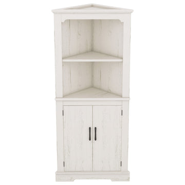 Tall Corner Cabinet with Doors for living room, bathroom, Dining Room or Kitchen