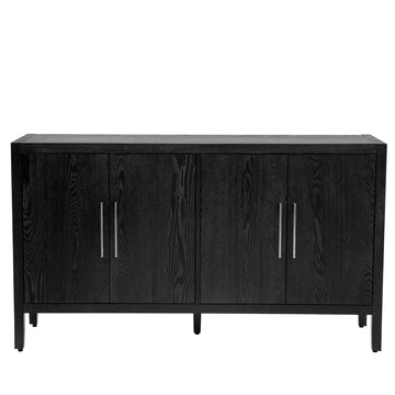 Storage Cabinet Sideboard Wooden Cabinet with 4 Metal handles, 4 Shelves and 4 Doors for Hallway, Entryway, Living room