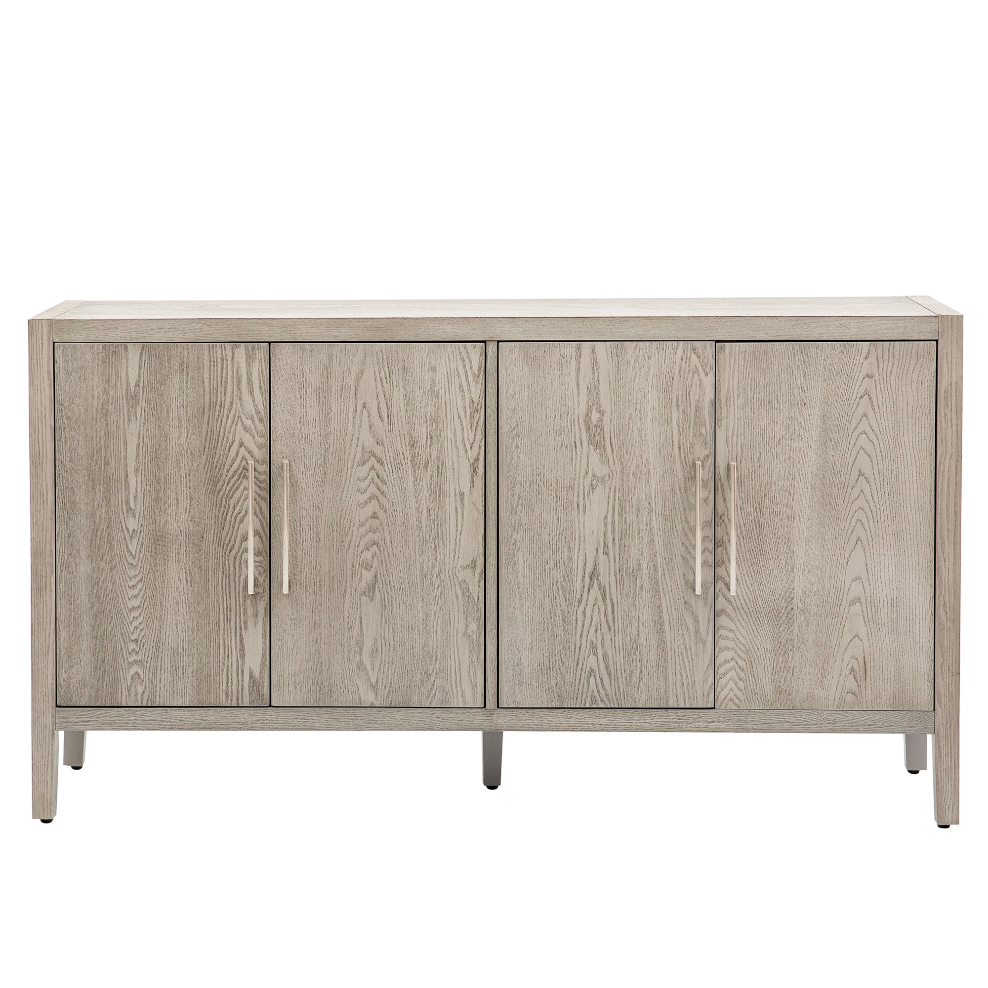 Storage Cabinet Sideboard Wooden Cabinet with 4 Metal handles, 4 Shelves and 4 Doors for Hallway, Entryway, Living room