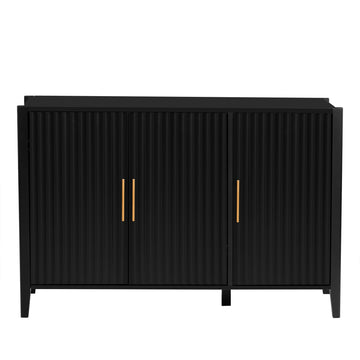 Featured Three-door Storage Cabinet with Metal Handles, Suitable for Corridors, Entrances, Living Rooms, and Study rooms