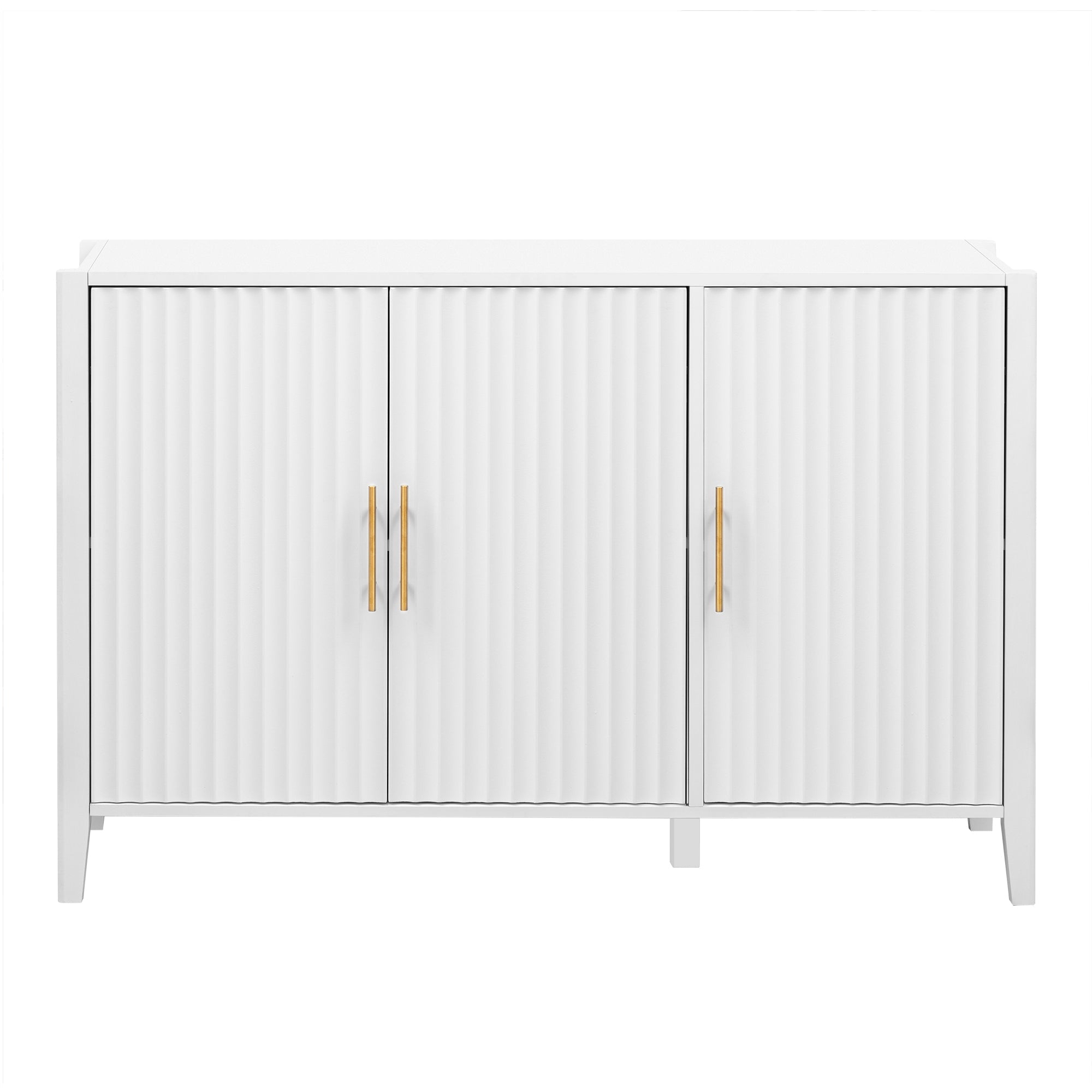 Featured Three-door Storage Cabinet with Metal Handles, Suitable for Corridors, Entrances, Living Rooms, and Study rooms