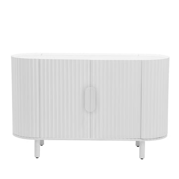 Curved Design Light Luxury Sideboard with Adjustable Shelves, Suitable for Living Room, Study and Entrance