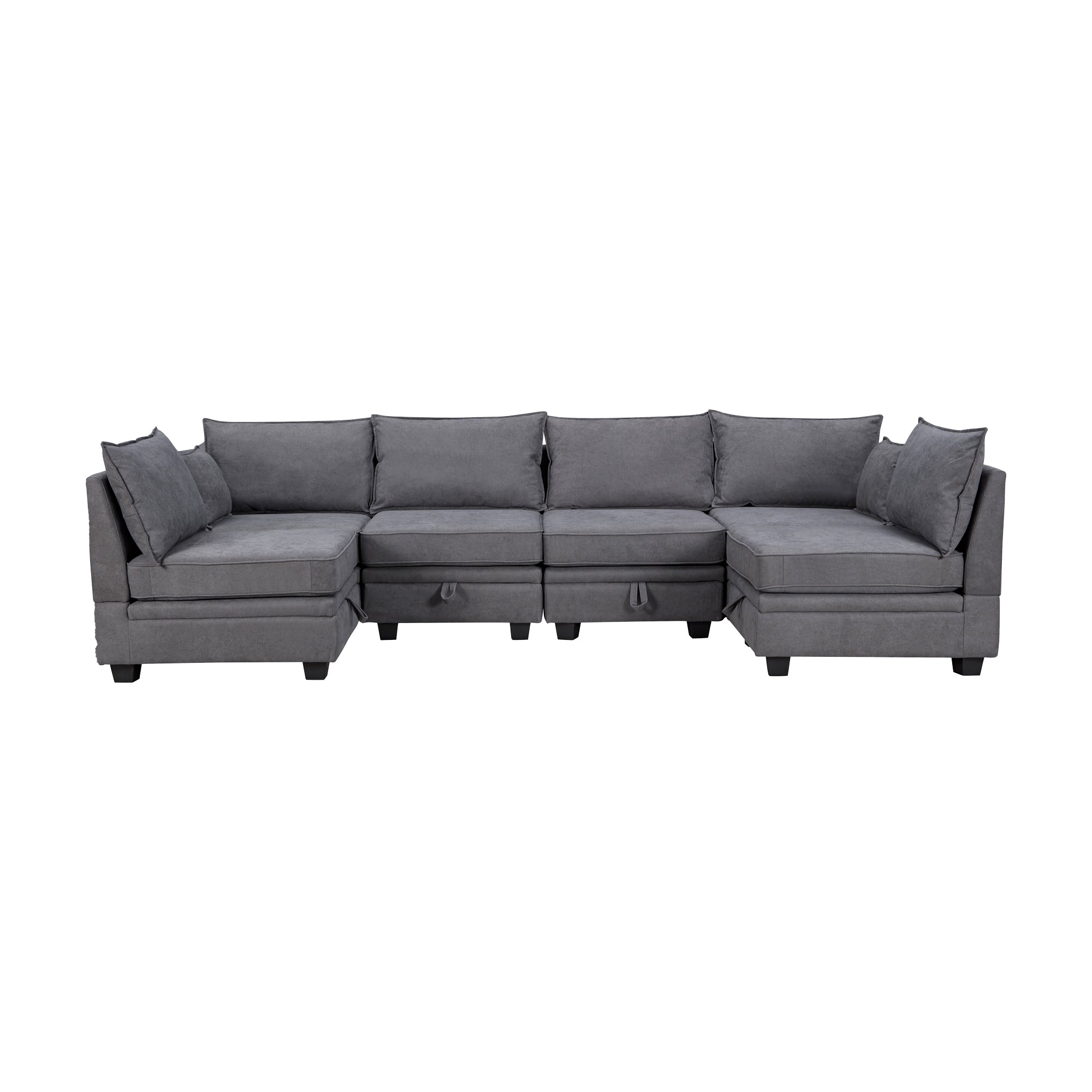 Modern Large U-Shape Modular Sectional Sofa, Convertible Sofa Bed with Reversible Chaise for Living Room