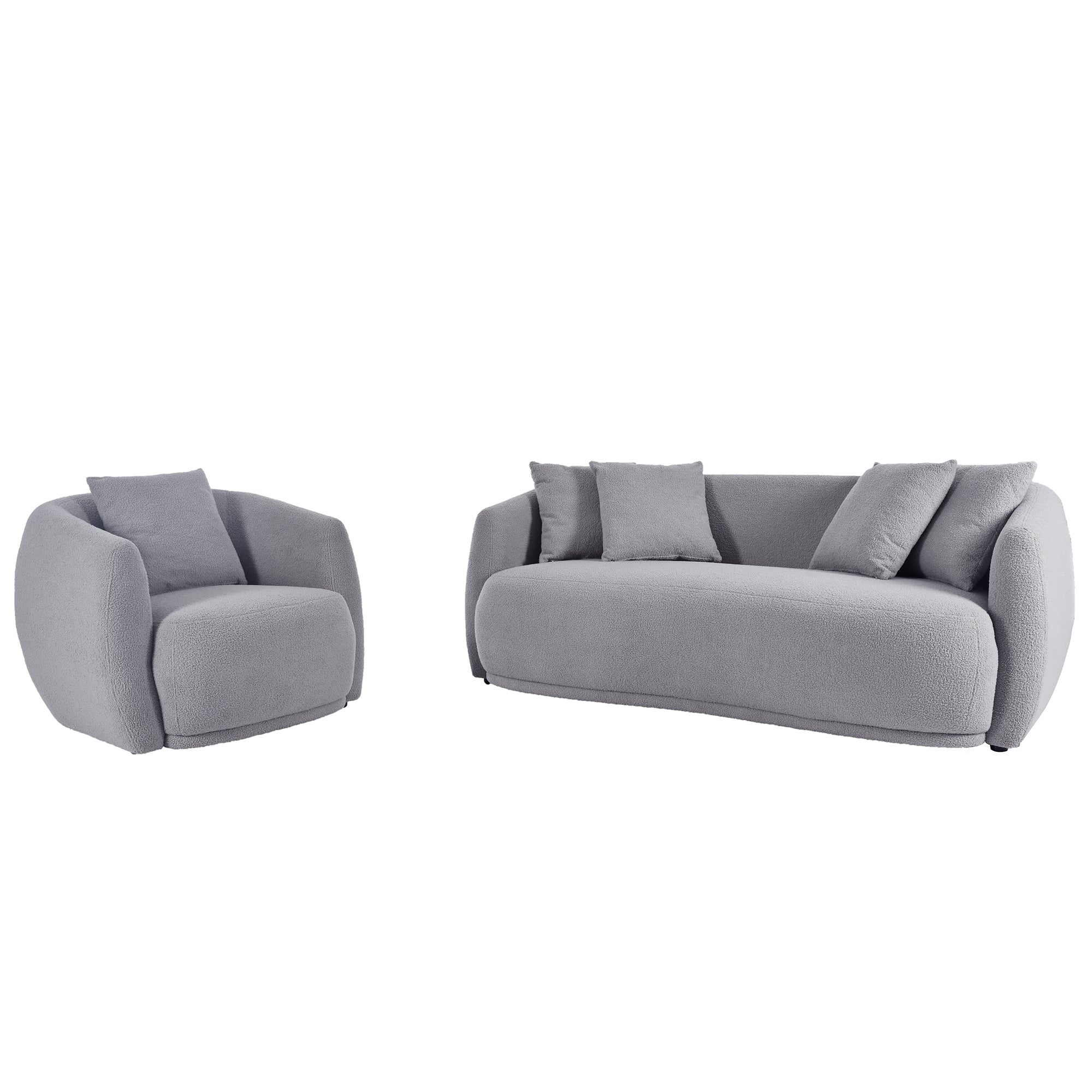 Upholstered Sofa Set,Modern Arm Chair for Living Room and Bedroom, with 5 Pillows
