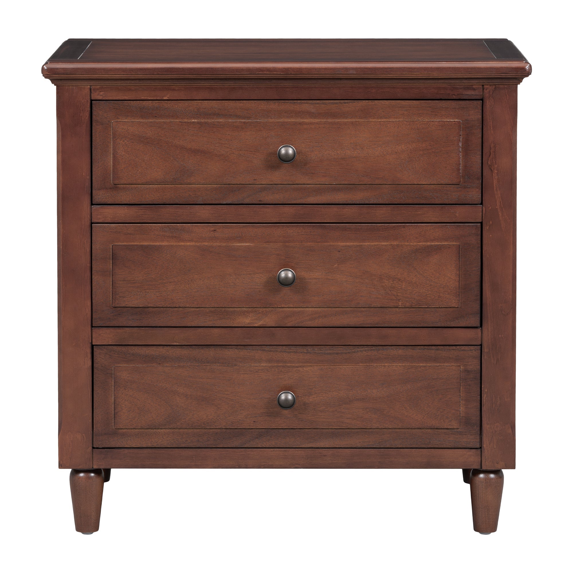 3-Drawer Nightstand Storage Wood Cabinet