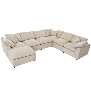 Oversized Modular Sectional Sofa with Ottoman L Shaped Corner Sectional for Living Room, Office, Spacious Space