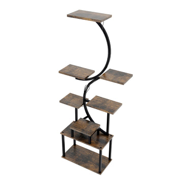 8-Tiered Indoor Plant Stand with 5 Grow Lights, 10-Level Stepless Dimming, Durable Thickened Metal Steel Pipe (0.8mm) for Living Room, Garden