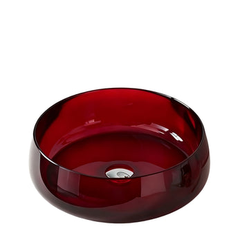 17.7 Inch Round Burgundy Resin Bathroom Vanity Sink Countertop Sink