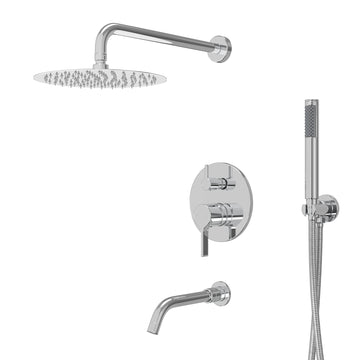 Three function Pressure Balance Shower Set with 10 in Round Shower Head (Valve Included)