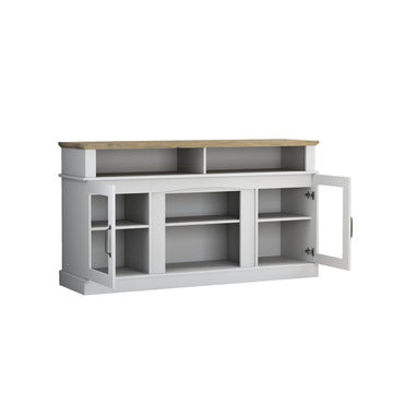 58 Inch TV Stand with Storage Cabinet and Shelves, TV Console Table Entertainment Center for Living Room, Bedroom