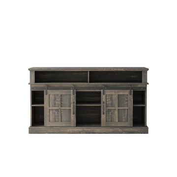 58 Inch TV Stand with Storage Cabinet and Shelves, TV Console Table Entertainment Center for Living Room Bedroom, Rustic Grey