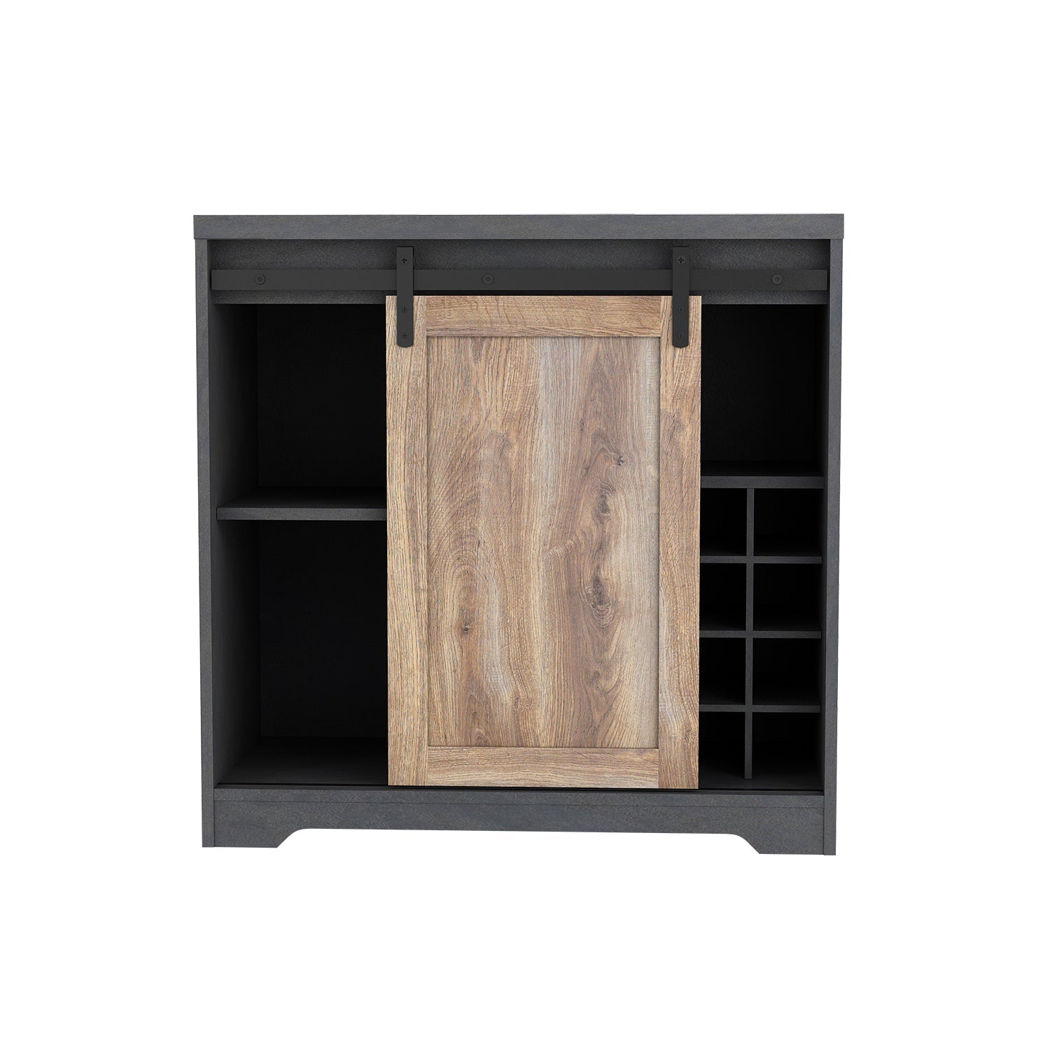 Rustic Farmhouse Coffee Bar Cabinet with Sliding Barn Doors Sideboard Wine Cabinet Storage Cabinet for Kitchen, Living Room, or Dining Room