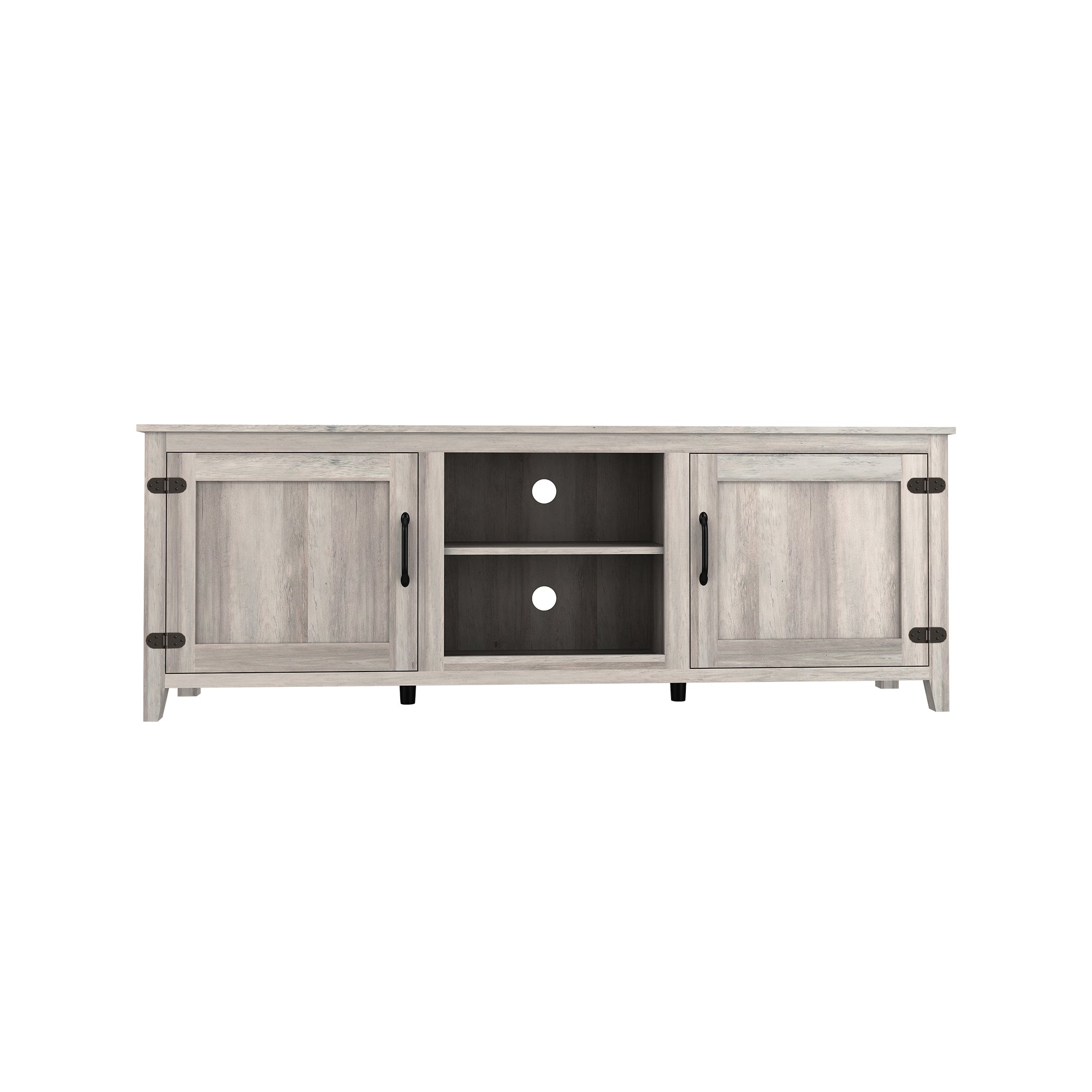 70.08" Entertainment Center TV Stand Media Console with Doors & Storage Shelf for Living Room, Bedroom, or Office, Grey Walnut