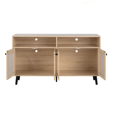 Brown TV Stand Fits TVs up to 65 in. with Tapered Legs