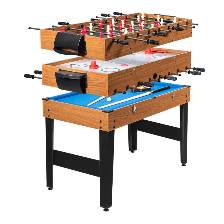 48 Inch 3-In-1 Multi Combo Game Table with Soccer for Game Rooms