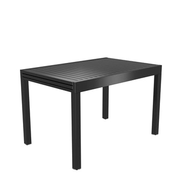 Expandable Patio Dining Table, Metal Aluminum Outdoor Table for Porch Lawn Garden Bistro Rectangular Table