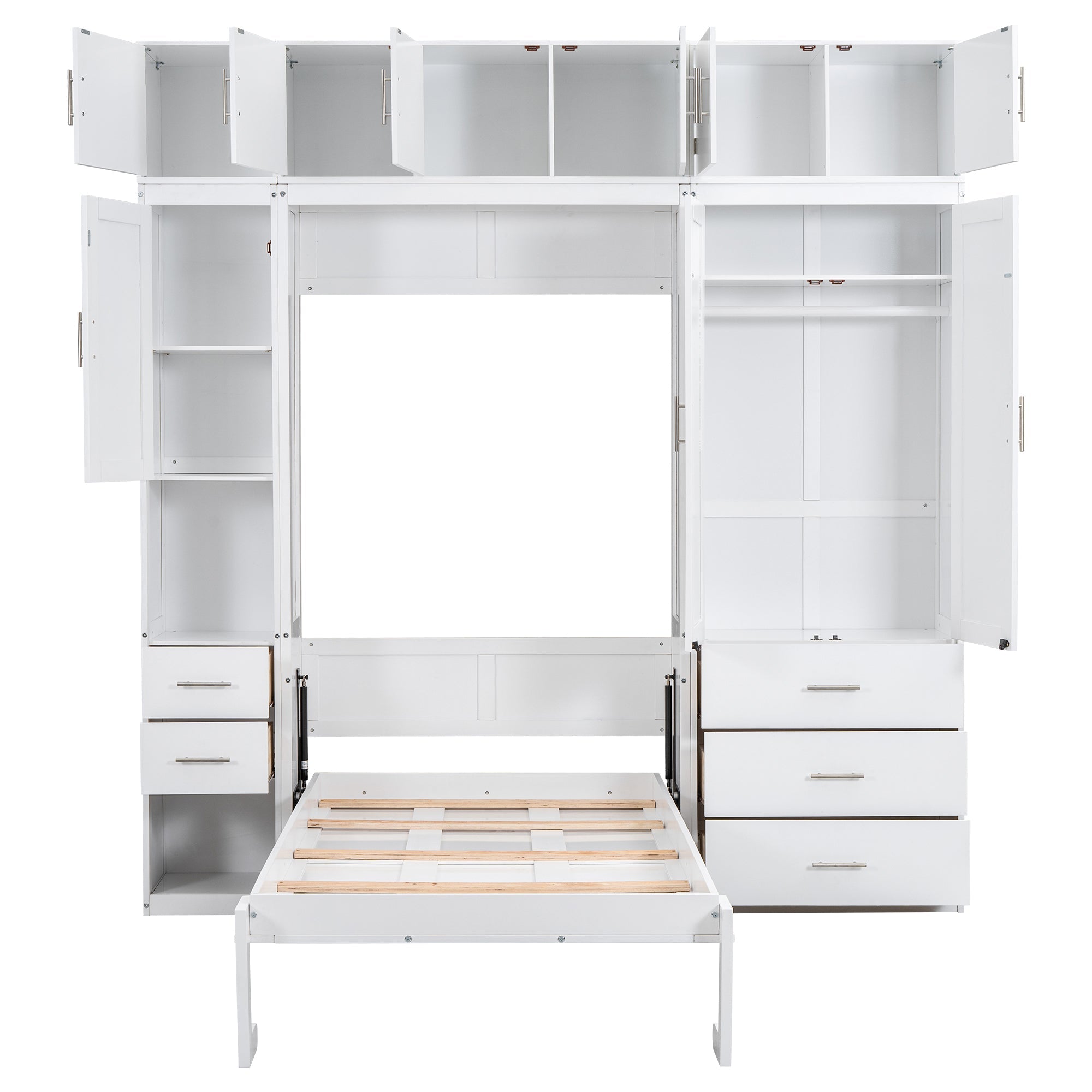 Twin Size Murphy Bed with Lockers and Wardrobes, With installation video