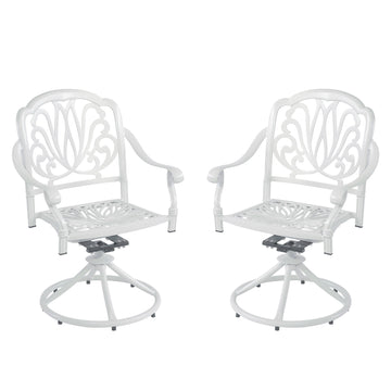 Swivel Patio Dining Chairs 2pcs Vintage Patio Chairs Outdoor Swivel Rocker Patio Chairs Set of 2 Bistro Chairs for Balcony, Porch, Backyard, Garden, White