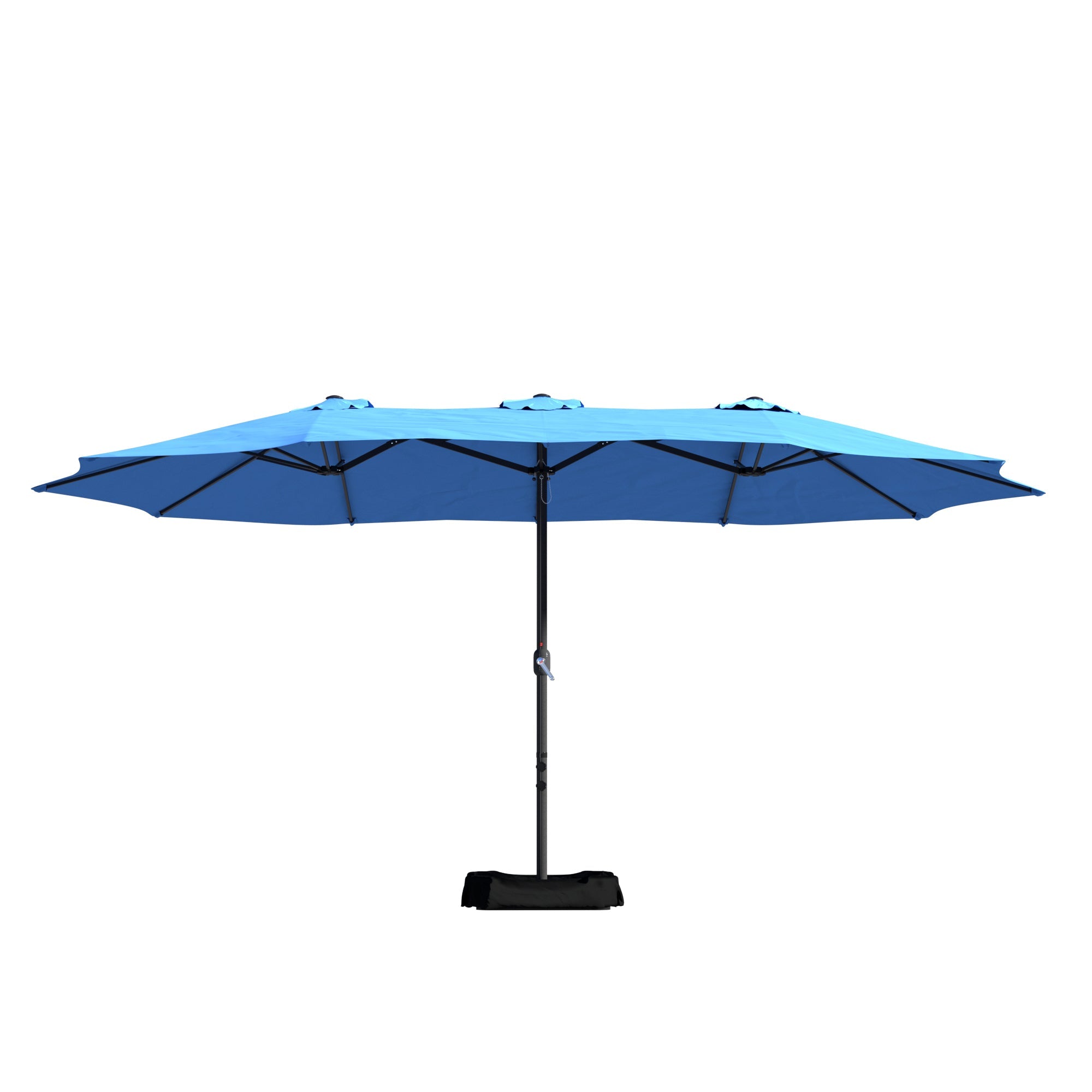 15 FT Patio Umbrella with Base Included Outdoor Patio Umbrella with Solar Lights Large Outdoor Double-sided Umbrella Market Table Umbrella Outdoor Umbrellas for Patio, Lake Blue