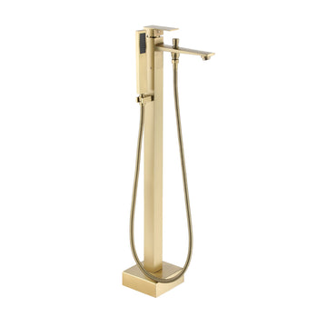 Freestanding Floor Mounted Bathtub Faucet with Hand Shower - Modern Design, Anti-Scald, and Easy Installation