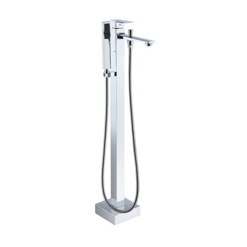 Freestanding Floor Mounted Bathtub Faucet with Hand Shower - Modern Design, Anti-Scald, and Easy Installation
