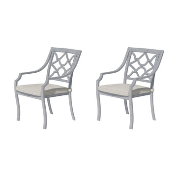 2 Piece Cast Aluminum Outdoor Dining Patio Chairs£¬Beige Cushion