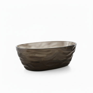 67 Inch Oval Black Gray Resin Modern Style Freestanding Soaking Bathtub