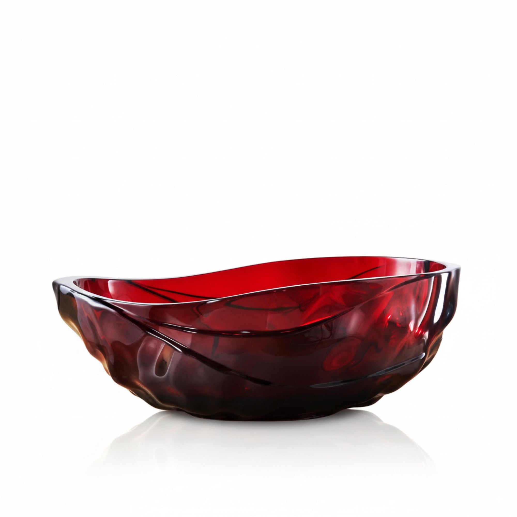 67 Inch Oval Flame Red Resin Modern Style Freestanding Soaking Bathtub