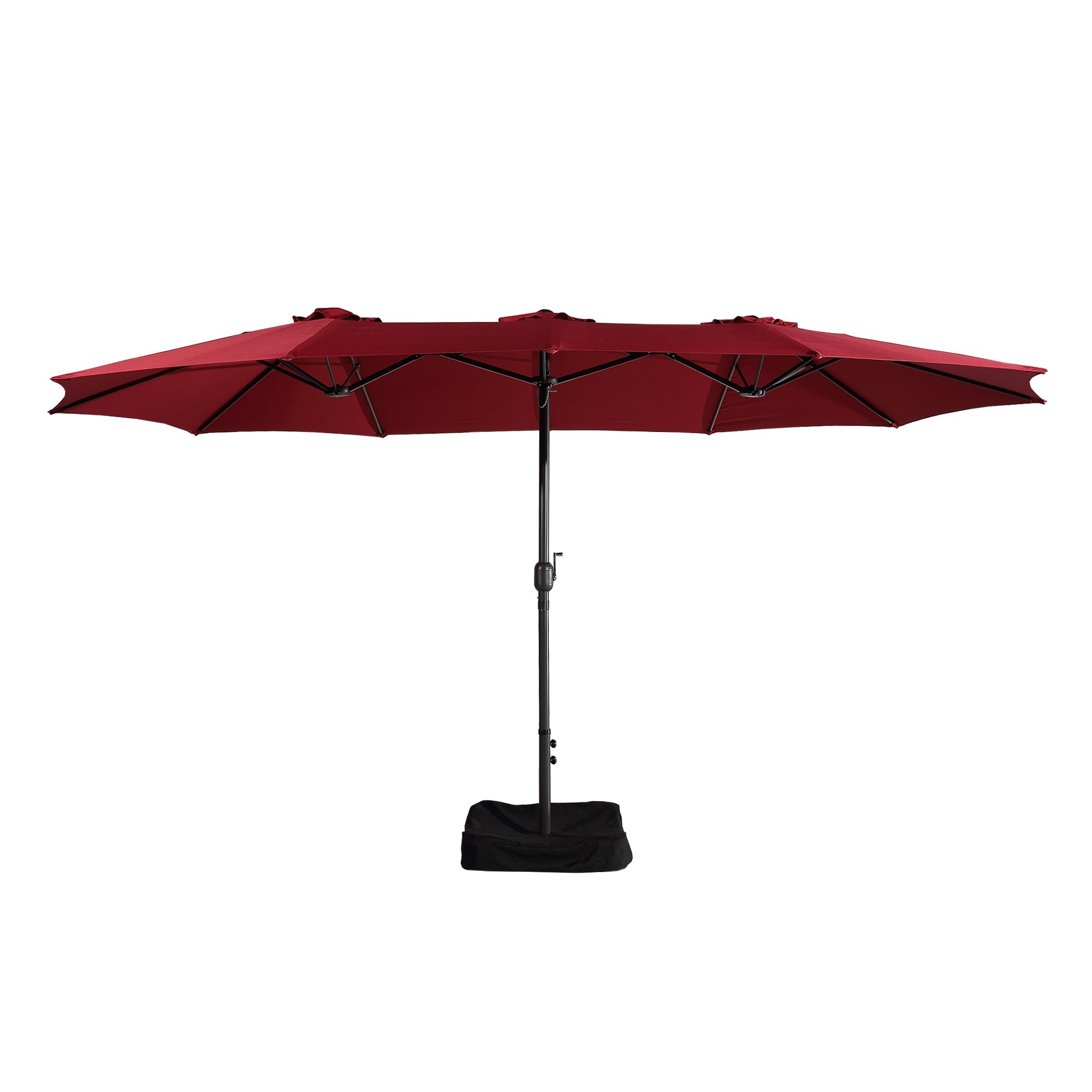 15 FT Patio Umbrella with Base Included Outdoor Double-sided Umbrella Extra Large Patio Umbrella Patio Table Umbrella Outdoor Market Umbrella Outdoor Umbrellas for Patio, Red