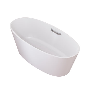 63 in. x 30 in. Soaking Bathtub with Center Drain and Side Grab