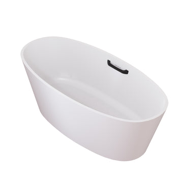 63 in. x 30 in. Soaking Bathtub with Center Drain and Side Grab
