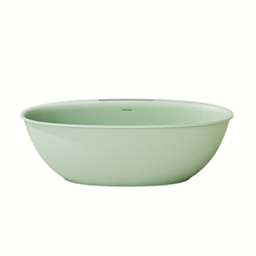 63 Inch Willow Green Artificial Stone Freestanding Bathtub