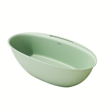 63 Inch Willow Green Artificial Stone Freestanding Bathtub