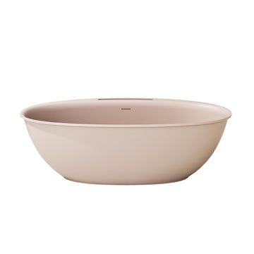 67 Inch Rose Sand Dusk Artificial Stone Freestanding Bathtub