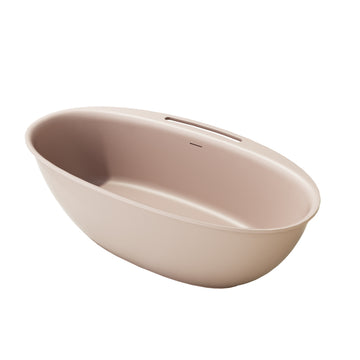 67 Inch Rose Sand Dusk Artificial Stone Freestanding Bathtub