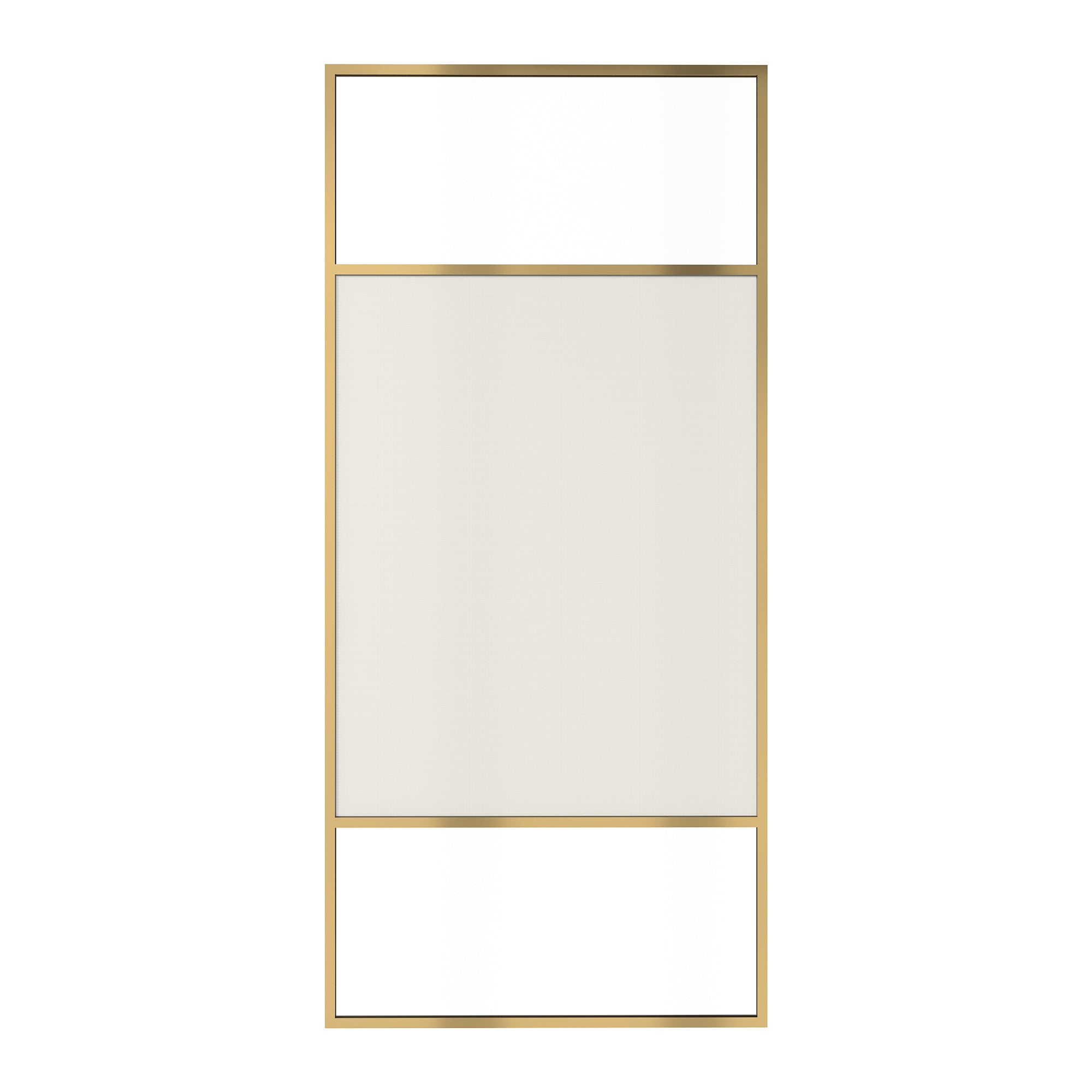 34 in. W x 74 in. H Framed Fixed Shower Door Divide Screen Shower Door with Clear & Fluted Glass