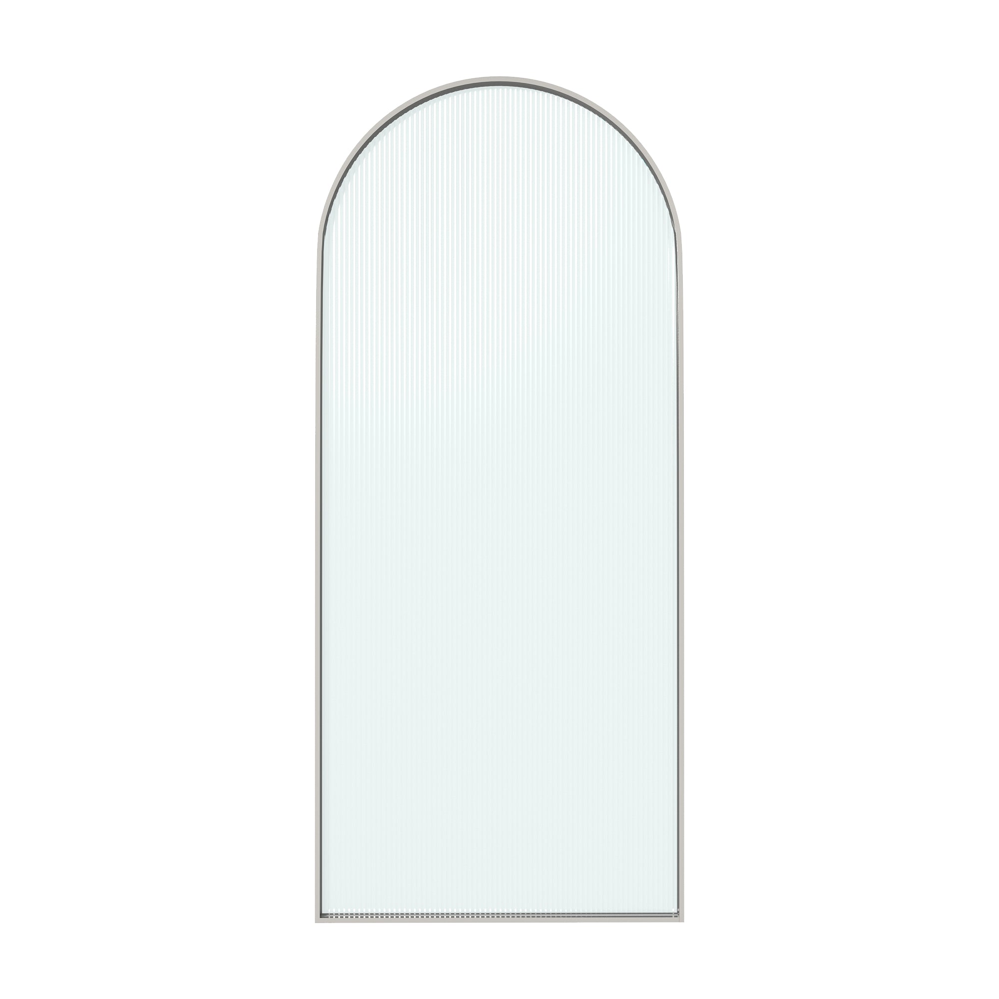 34 in. W x 78 in. H Framed Fixed Shower Door Arched Shower Door with 3/8 in. (10mm) Clear Glass or Fluted Glass