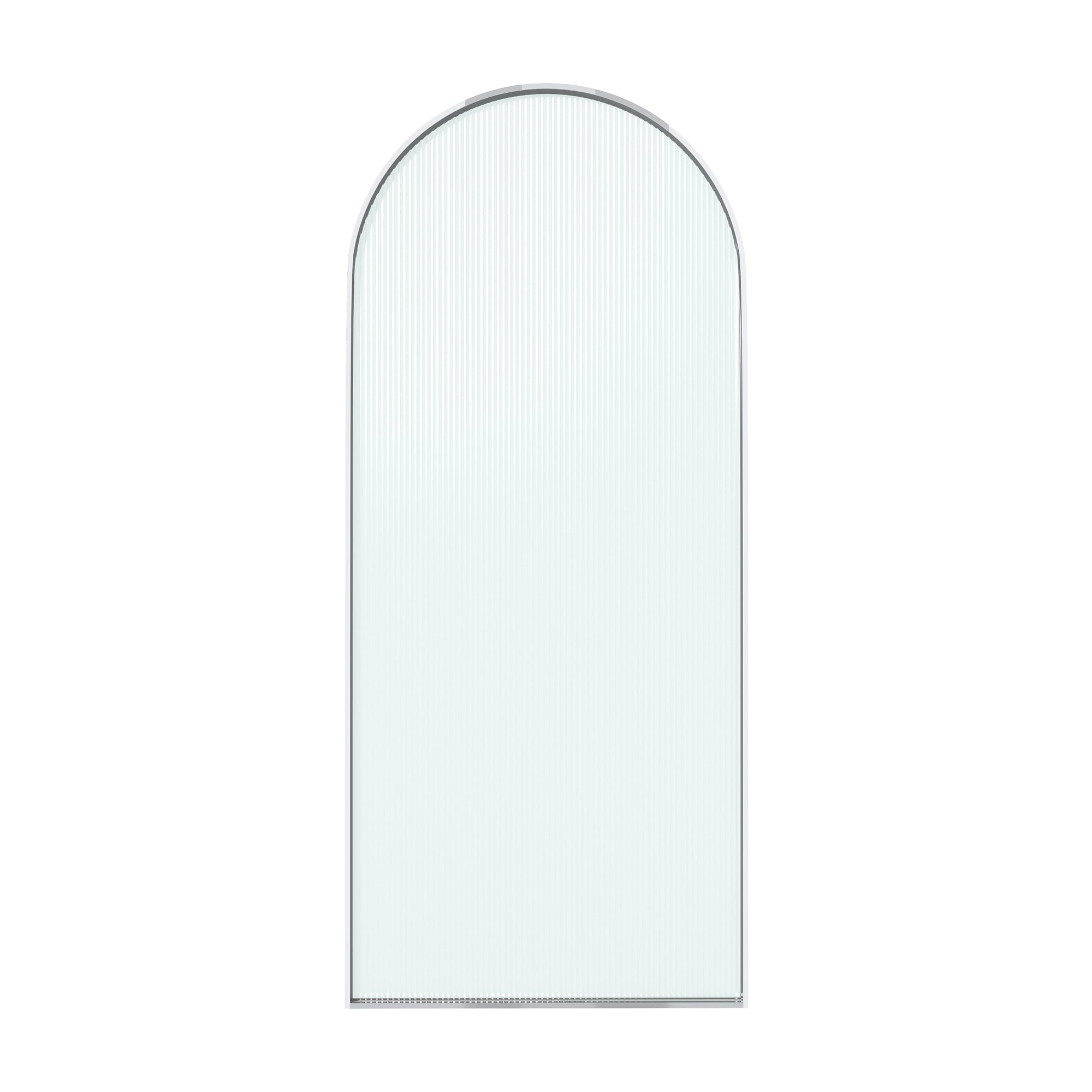 34 in. W x 78 in. H Framed Fixed Shower Door Arched Shower Door with 3/8 in. (10mm) Clear Glass or Fluted Glass