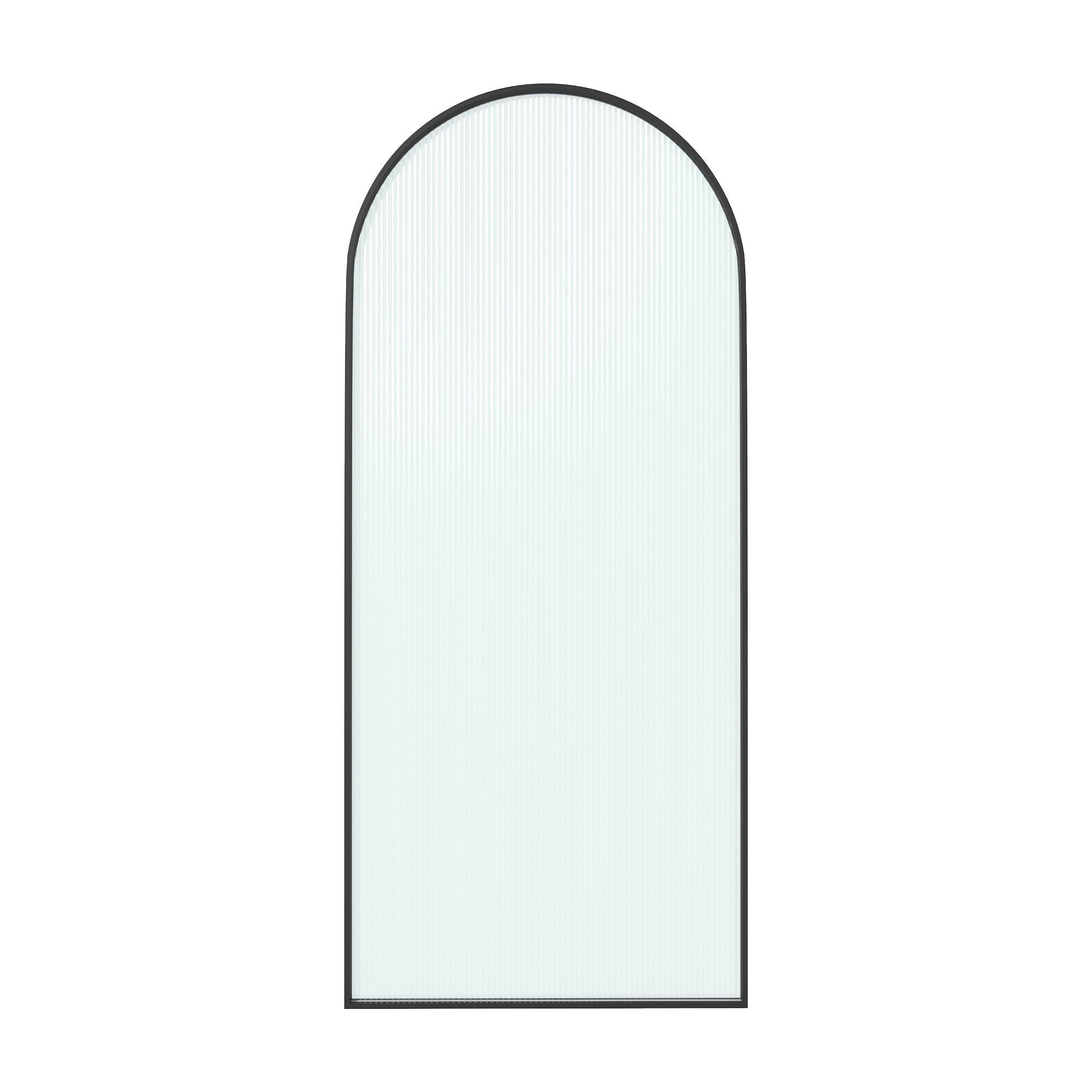 34 in. W x 78 in. H Framed Fixed Shower Door Arched Shower Door with 3/8 in. (10mm) Clear Glass or Fluted Glass