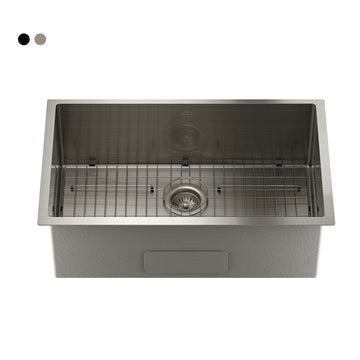 30 in. Undermount Single Bowl 18-Gauge Brushed Stainless Steel Kitchen Sink with Cutting Board, Accessories