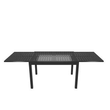 Expandable Patio Dining Table, Metal Aluminum Outdoor Table for Porch Lawn Garden Bistro Rectangular Table