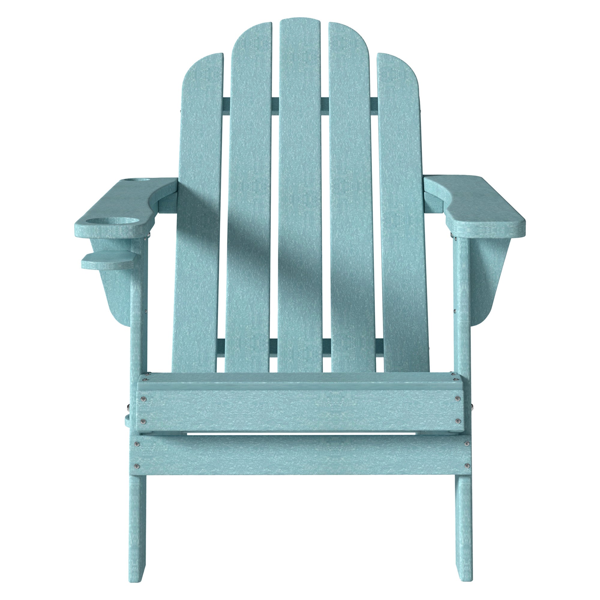 Adirondack Chair Portable Outdoor Chair Patio Chairs with Cup Holder and Umbrella Pole Holder HDPE Weather Resistant for Lawn Porch Garden Backyard Deck, Turquoise