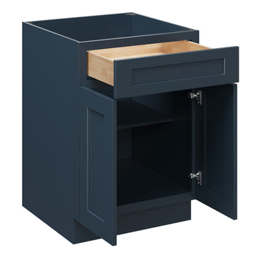 24 Inch Base Cabinet with Full Overlay Doors and Soft Close Hinges
