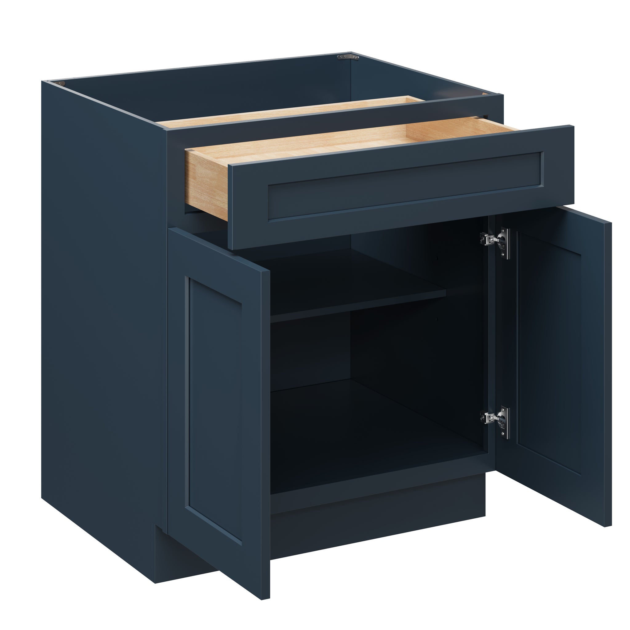 30 Inch Base Cabinet with Full Overlay Doors and Soft Close Hardware