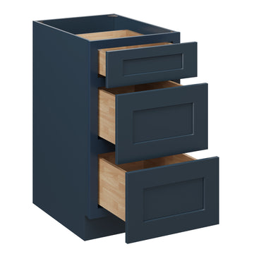 18 Inch 3 Drawer Kitchen Base Cabinet with Full Overlay and Soft Close Drawers