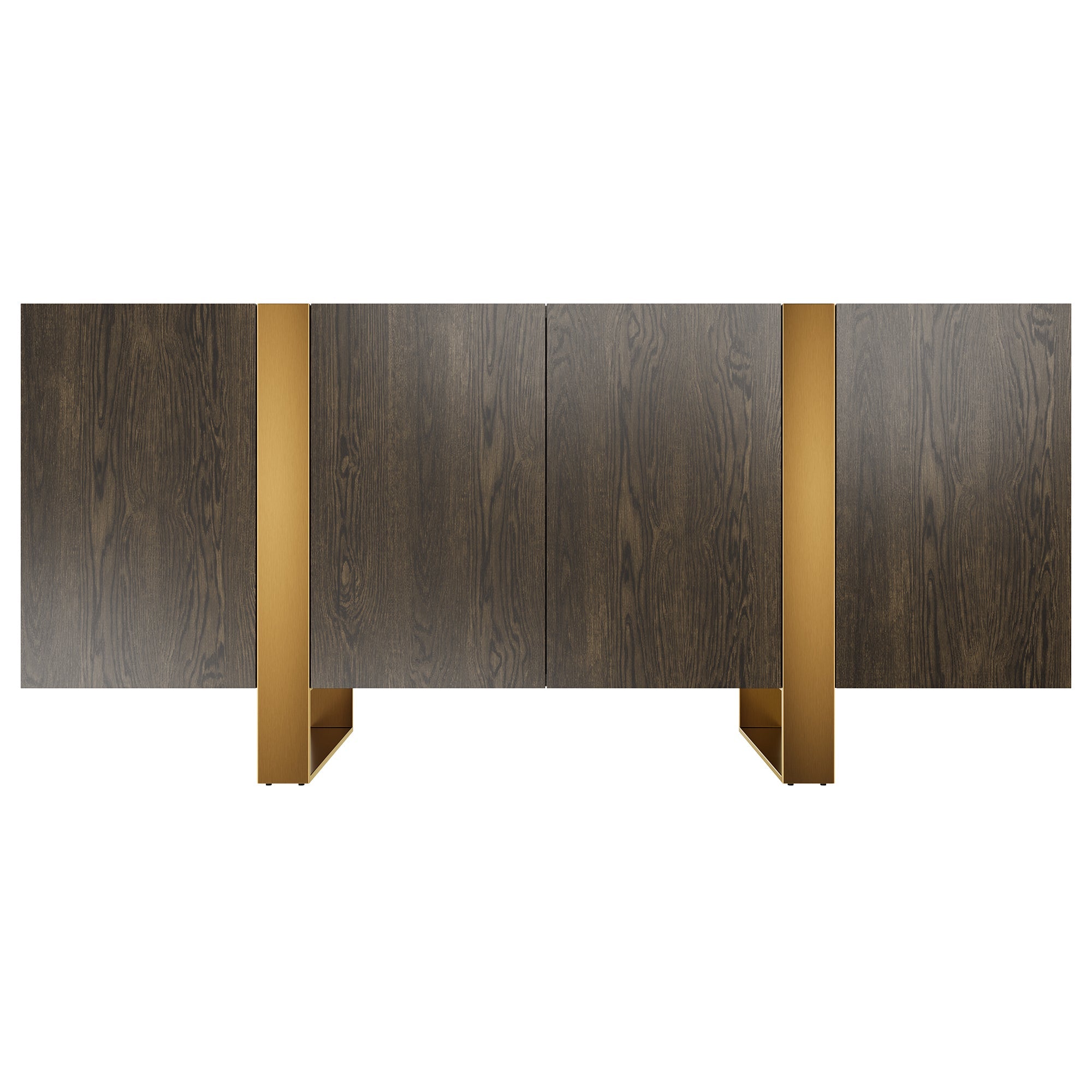 Modern Solid Wood Buffet Cabinet with Stainless Steel Legs