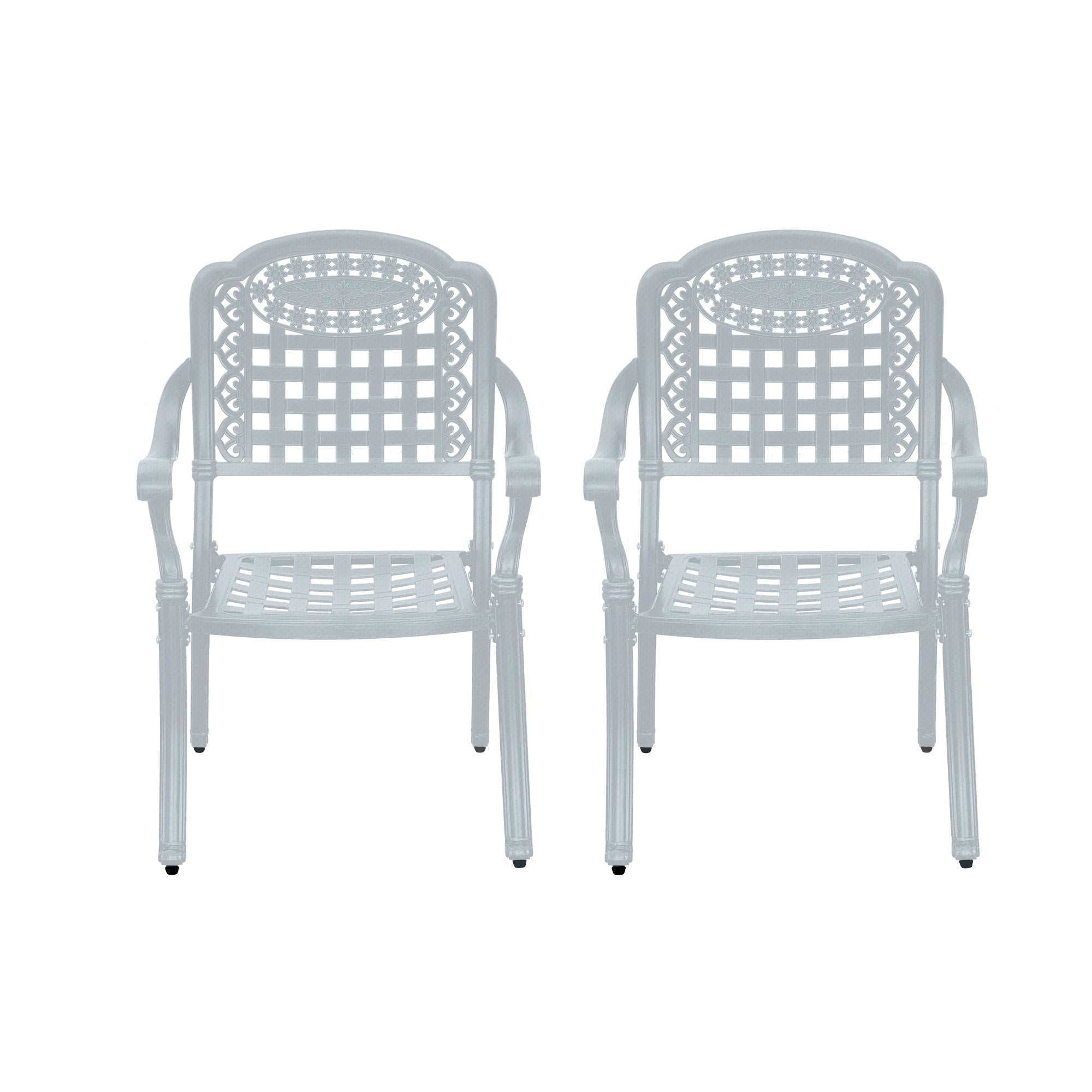 Patio Chairs set of 2 Cast Aluminum Patio Furniture Outdoor Patio Chairs Metal Patio Chairs Garden Chair for Indoor Outdoor Bistro Chairs for Balcony Porch Backyard Garden, White